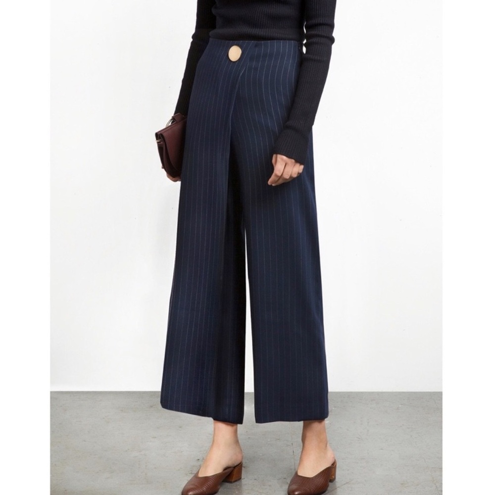 NWOT Pixie Market striped navy wide leg pants chic boho bohemian size small - Picture 2 of 9